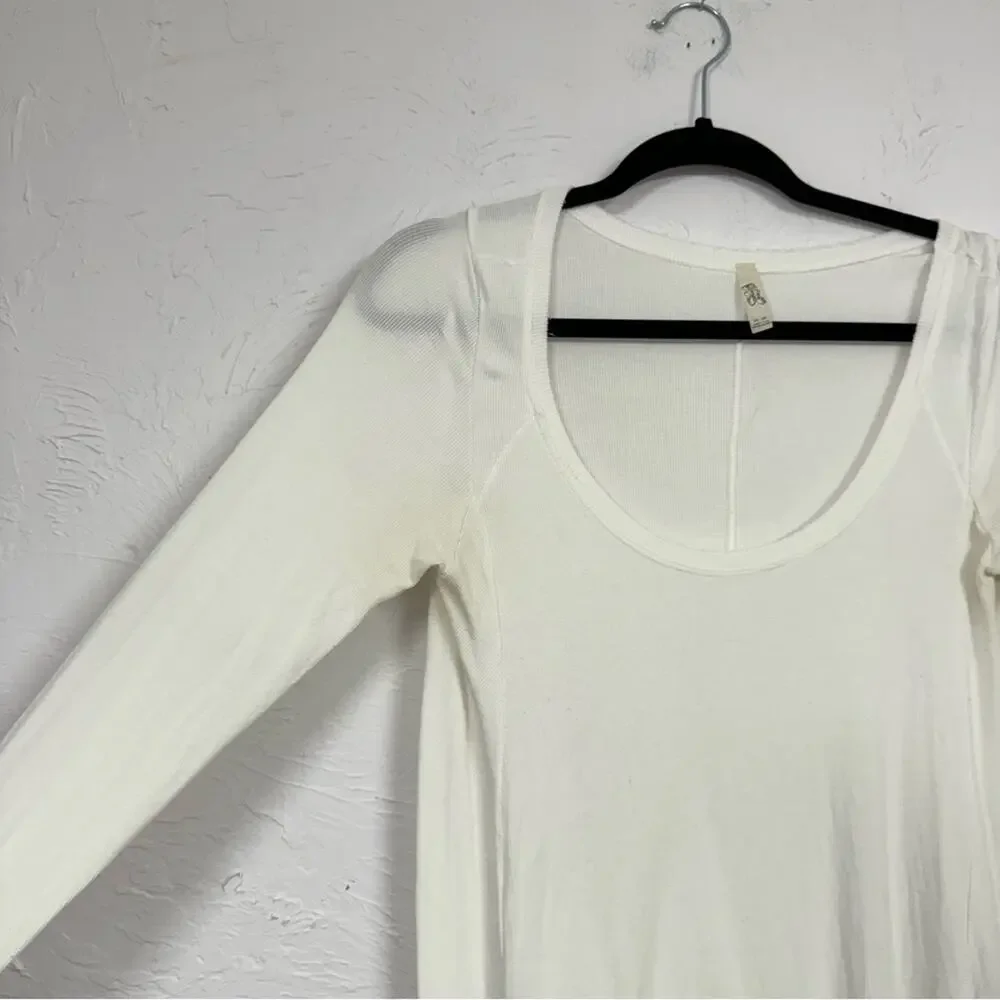 Free People Long Sleeve Thermal Tunic Shirt Womens M Boho Fall Classic Layering